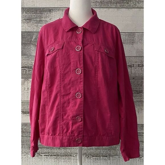 Relativity Women's 2XL Top Red Linen Blend Long Sleeve Button Up Blouse - Picture 1 of 9